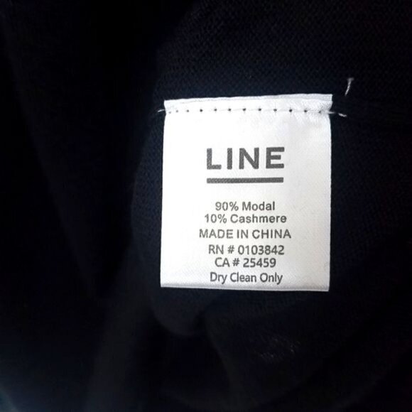 LINE Cashmere blend wide neck sweater Caviar Black XS NWT - Picture 5 of 7